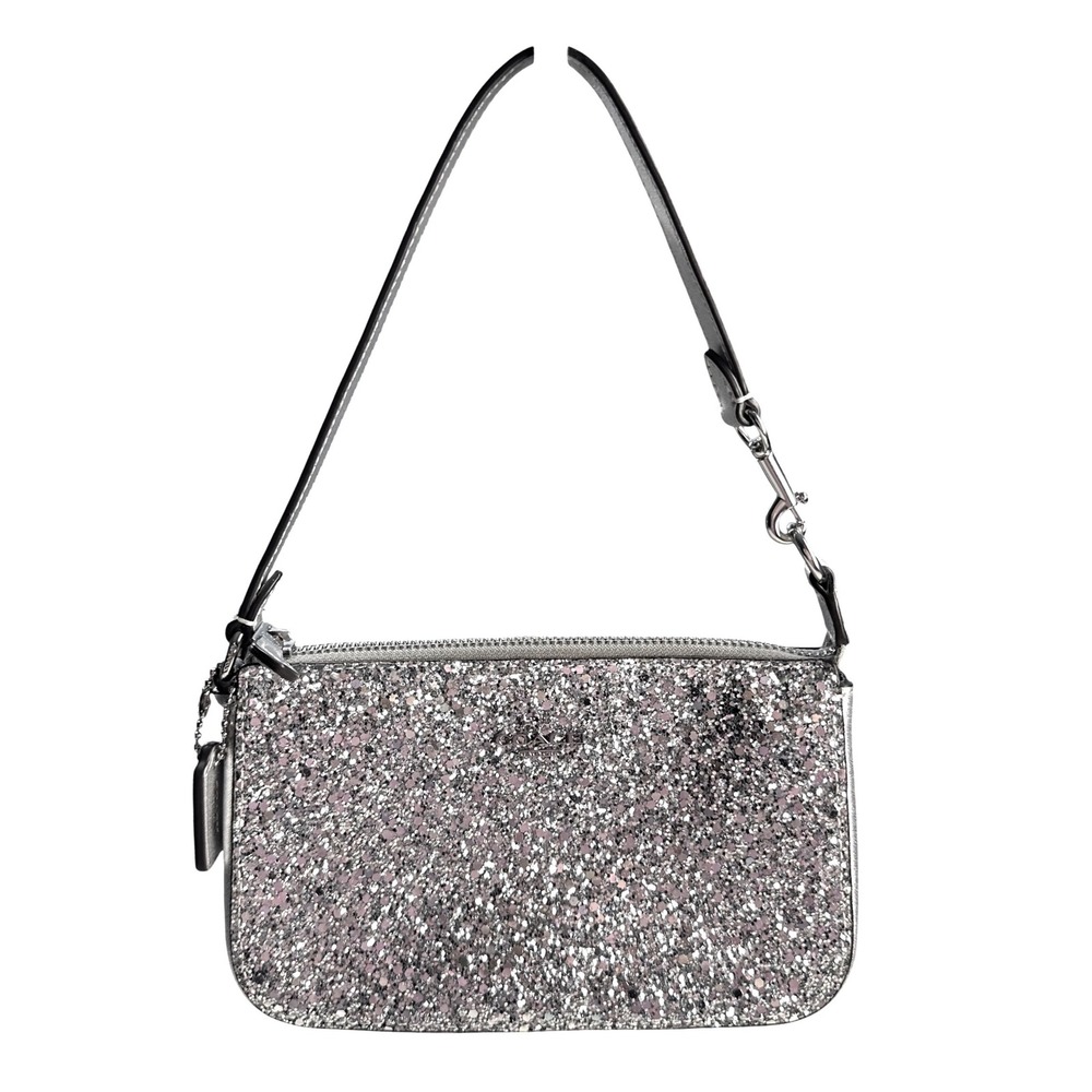 Coach‎ Nolita 19 Silver Glitter Limited Edition Mini Shoulder Bag Metallic Trim